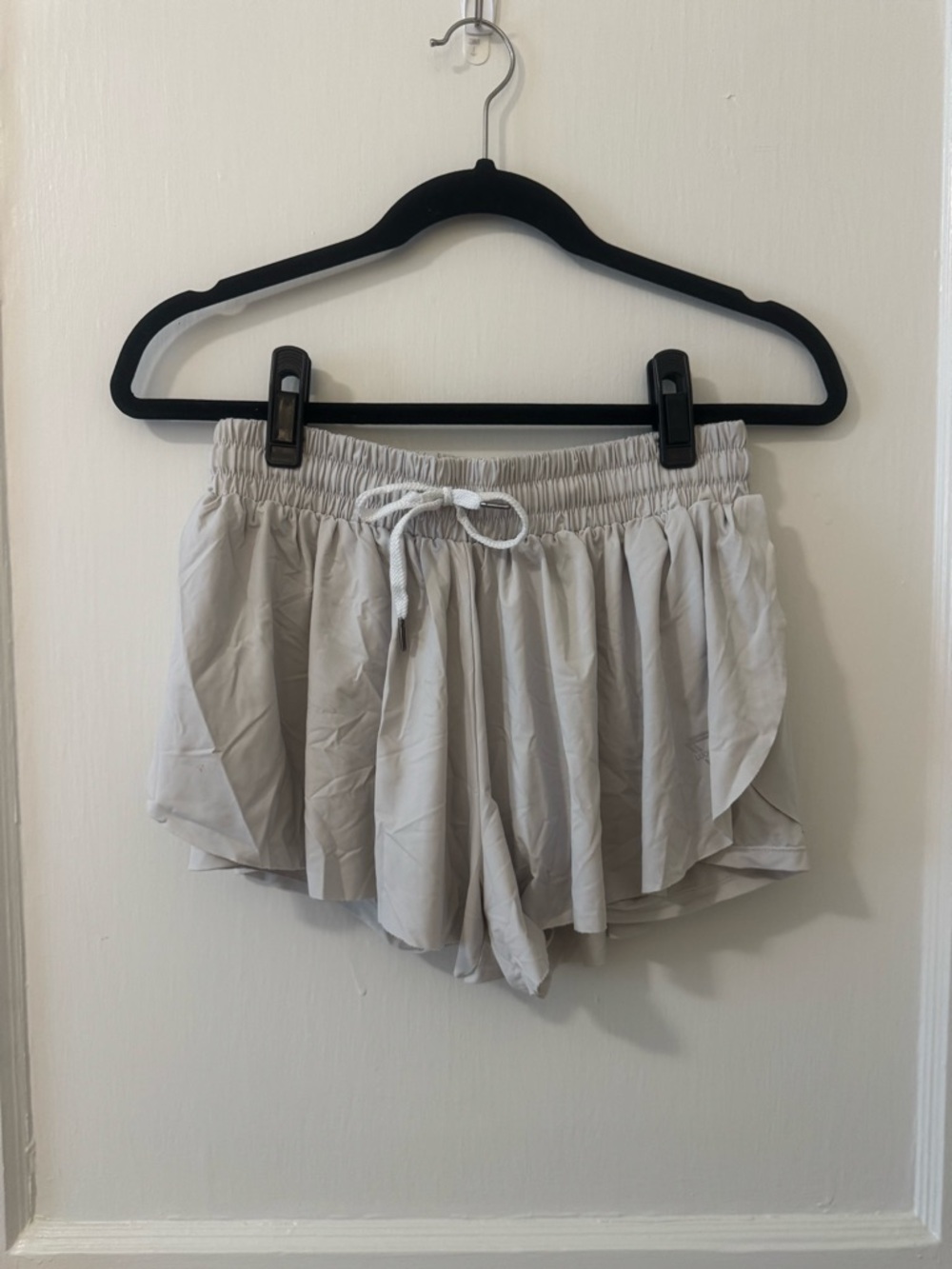 Light Gray Women's Drawstring Athletic Shorts